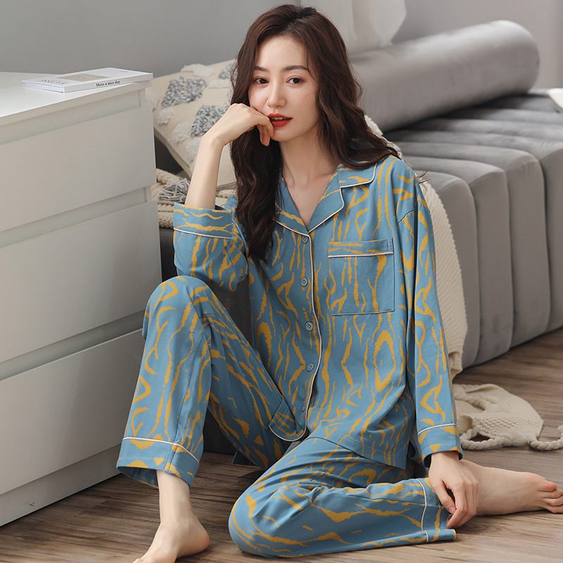 Dames Pyjama's Katoen Lange Mouw Suits Casual Homewear