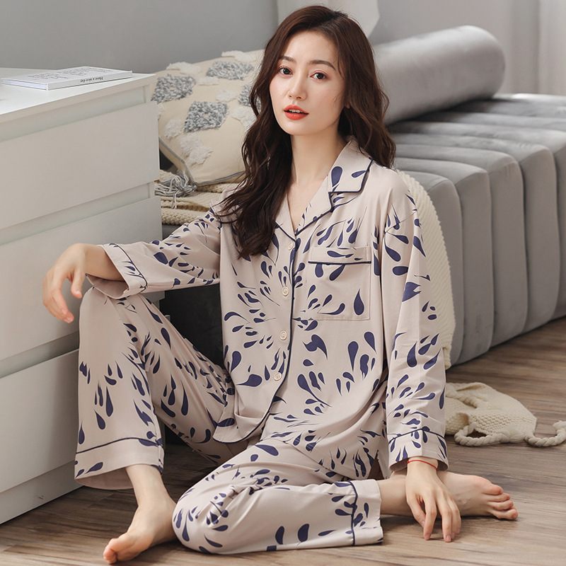 Dames Pyjama's Katoen Lange Mouw Suits Casual Homewear