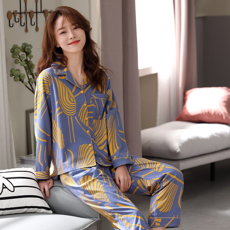 Dames Pyjama's Katoen Lange Mouw Suits Casual Homewear