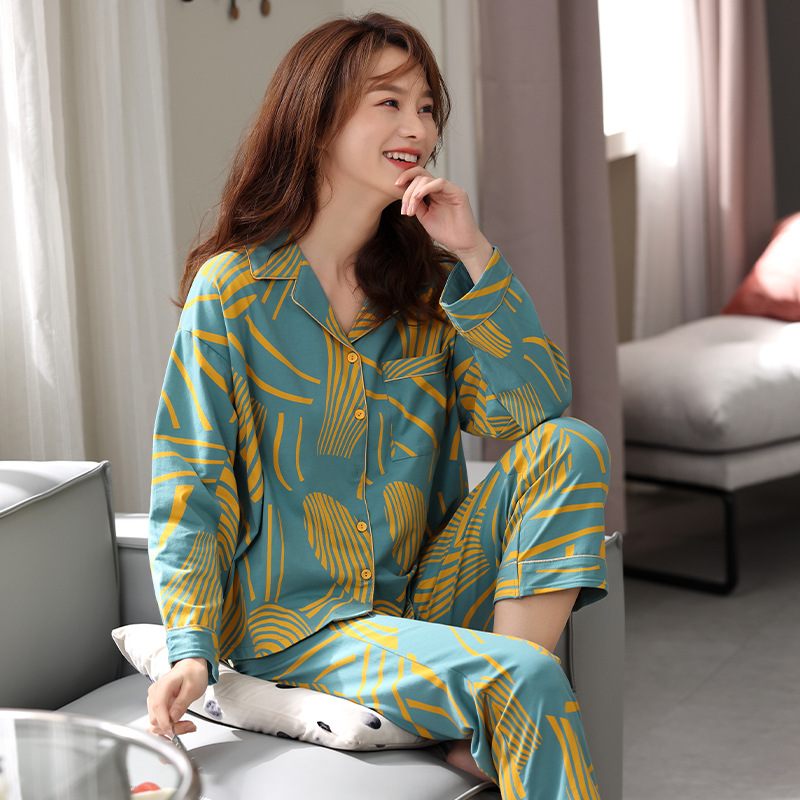 Dames Pyjama's Katoen Lange Mouw Suits Casual Homewear