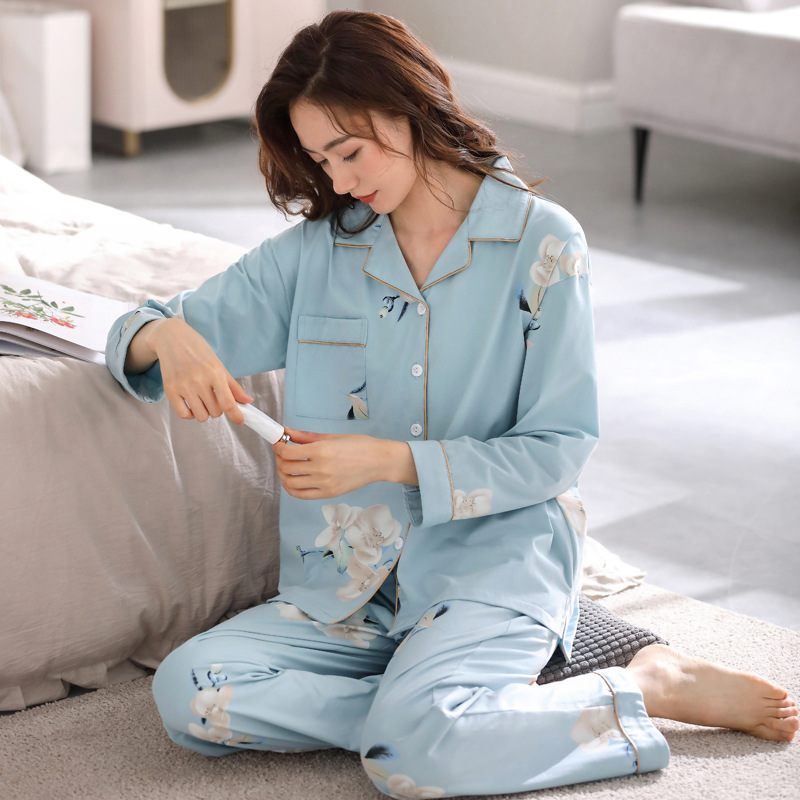 Dames Pyjama's Katoen Lange Mouw Suits Casual Homewear