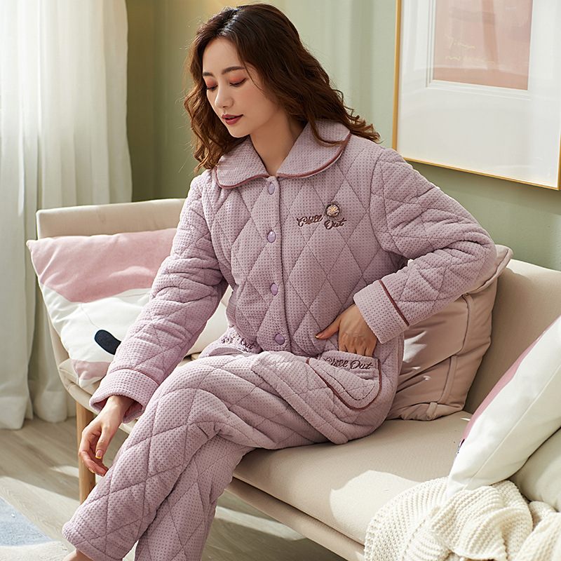 Damespyjama Dik Coral Fleece Set Homewear