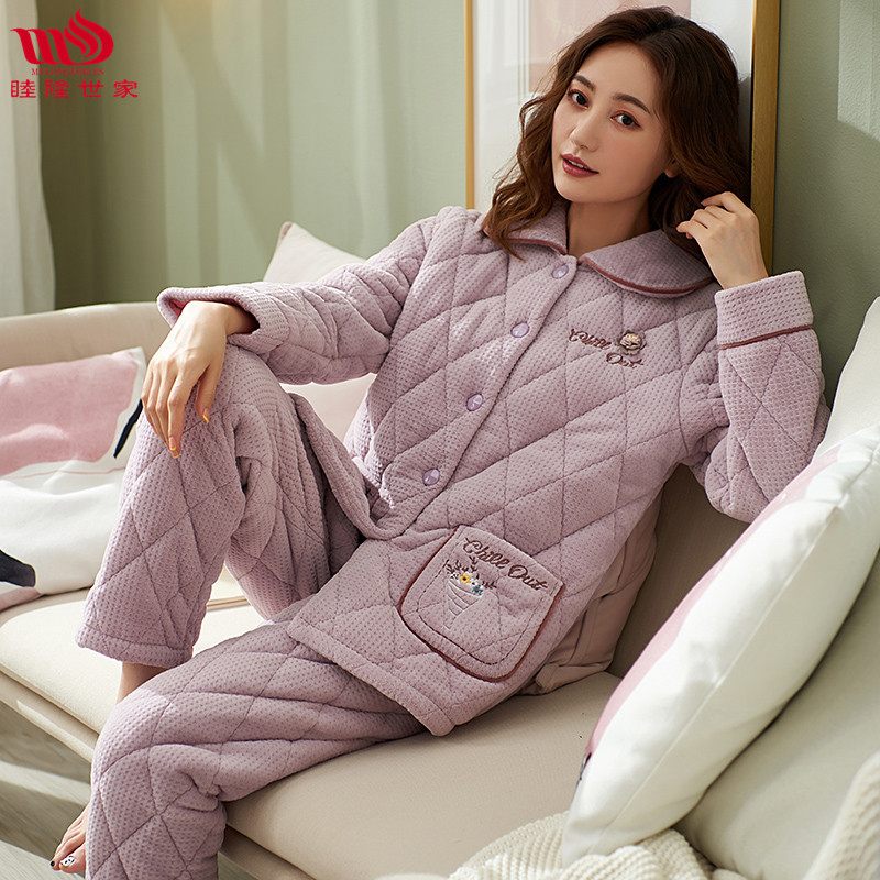 Damespyjama Dik Coral Fleece Set Homewear