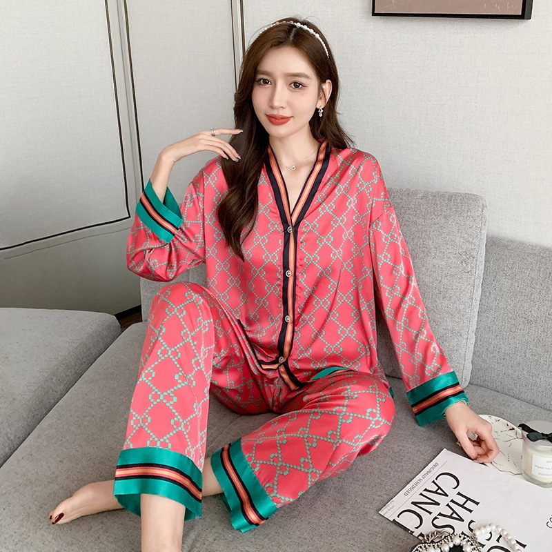 Damespyjama Set Loungewear V-hals