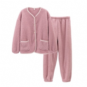 Pyjamasets Voor Dames Flanel Loungewear