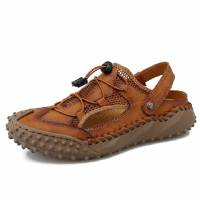 2024 Nieuwe Grote Maat Heren Sandalen Mesh Casual Strandschoenen Handgenaaide Outdoor