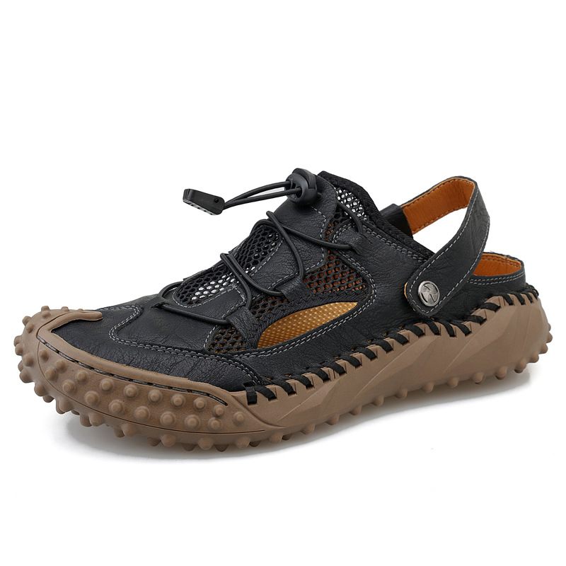 2024 Nieuwe Grote Maat Heren Sandalen Mesh Casual Strandschoenen Handgenaaide Outdoor