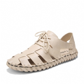 2024 Nieuwe Heren Genaaide Sandalen Holle Ademende Amoi Strand Herenschoenen Trendy Casual Sportsandalen