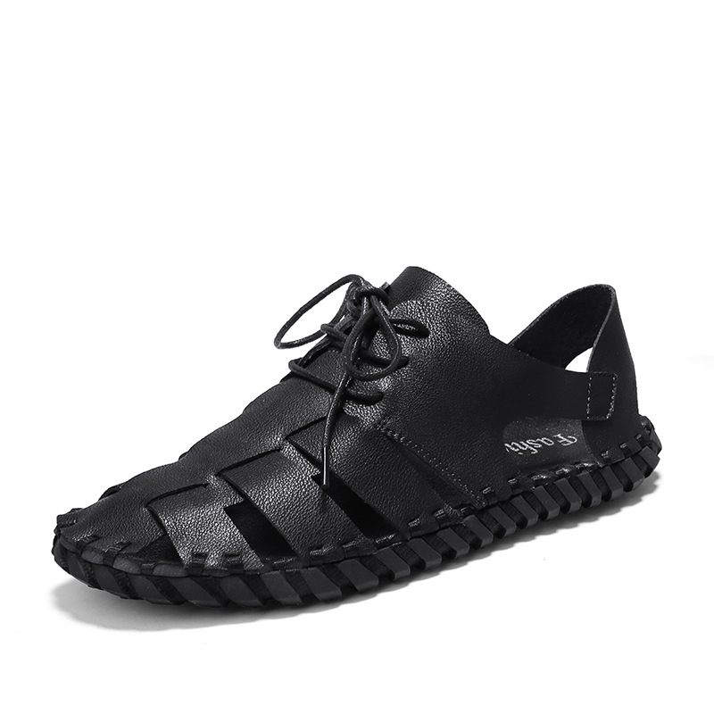 2024 Nieuwe Heren Genaaide Sandalen Holle Ademende Amoi Strand Herenschoenen Trendy Casual Sportsandalen