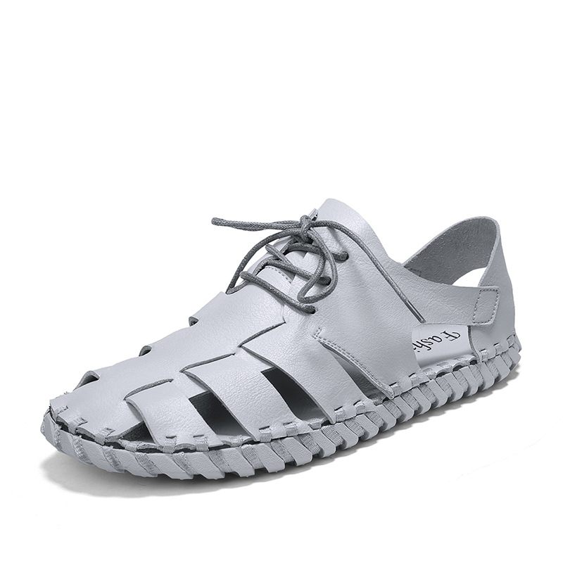 2024 Nieuwe Heren Genaaide Sandalen Holle Ademende Amoi Strand Herenschoenen Trendy Casual Sportsandalen