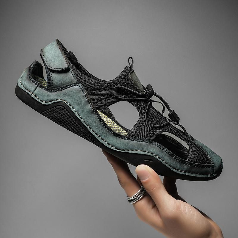 2024 Nieuwe Sandalen Heren Ademende Pantoffels Schoenen Herenmode Zomer Mesh Knot Strandschoenen