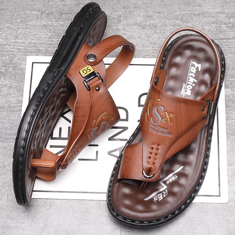 2024 Nieuwe Sandalen Heren Zomer Trend Dual-use Rijsandalen Pantoffels Grijze Strandsandalen