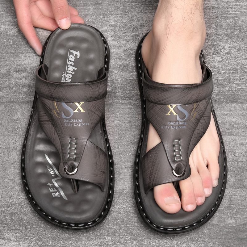 2024 Nieuwe Sandalen Heren Zomer Trend Dual-use Rijsandalen Pantoffels Grijze Strandsandalen