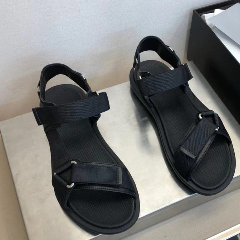 2024 Zomer Nieuwe Klittenband Herensandalen High-end Echt Lederen Herenschoenen Antislip Eenvormig Casual