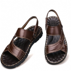 2024 Zomer Nieuwe Leren Sandalen Heren Casual Strandschoenen Antislip Slip-on Slippers