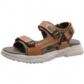 2024 Zomer Nieuwe Leren Strand Heren Sandalen Outdoor Casual Zachte Bodem Herenschoenen Grote Maat Sport Strandschoenen