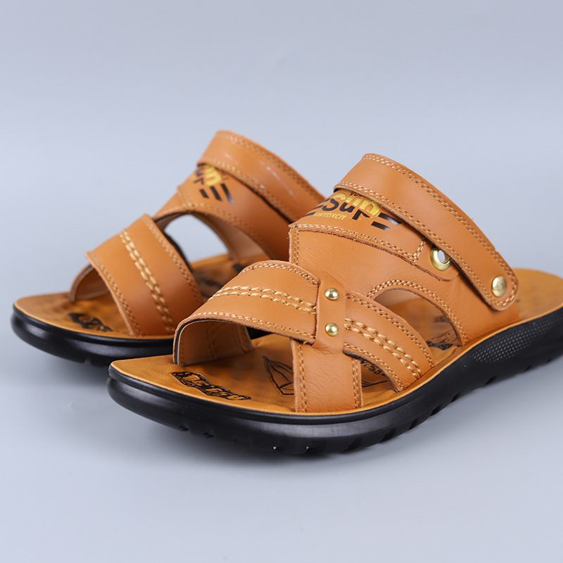 2024 Zomer Nieuwe Sandalen Heren Buitensporten Strandschoenen Casual Leren Kindersandalen Met Zachte Zolen