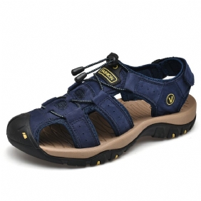 7239 Zomer Herenschoenen Outdoor Strandschoenen Grote Maat Sandalen Baotou Klittenband Leer Tide