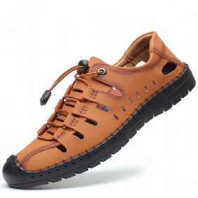 Grote Maat 48 Sandalen Mannen Zomer Baotou Holle Schoenen Jeugd Outdoor Casual Zachte Bodem Koeienhuid 47 Yards