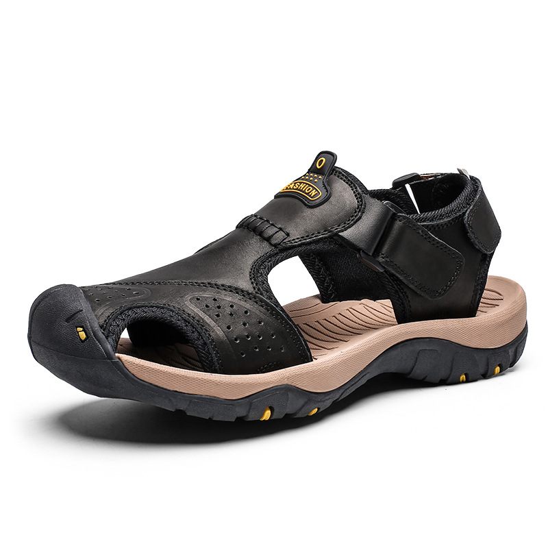 Grote Maat Sandalen Heren Zomer Nieuwe Casual Baotou Lederen Outdoor Antislip Strandschoenen 48 Yards