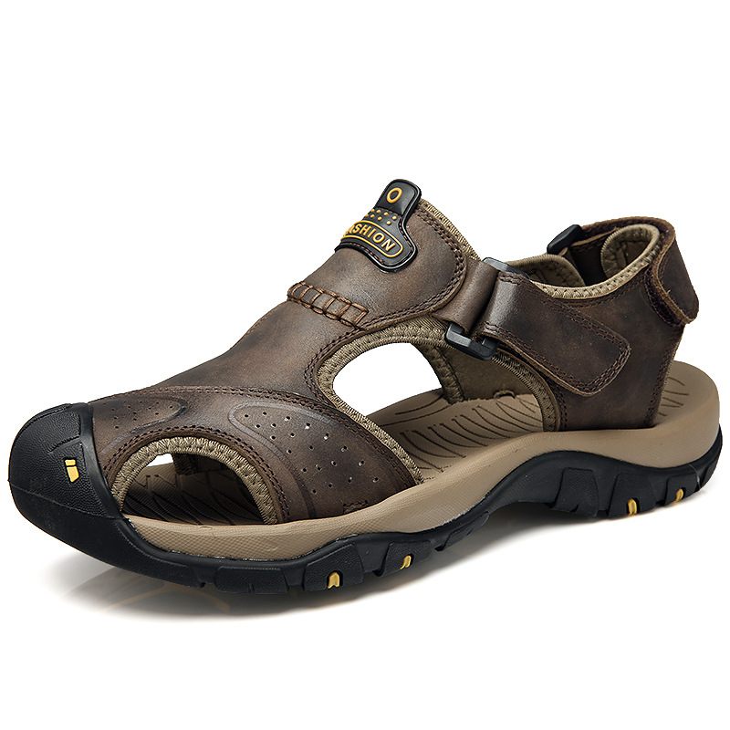 Grote Maat Sandalen Heren Zomer Nieuwe Casual Baotou Lederen Outdoor Antislip Strandschoenen 48 Yards