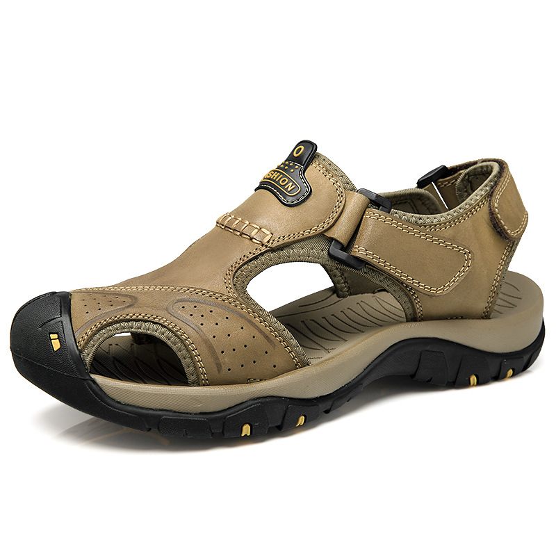 Grote Maat Sandalen Heren Zomer Nieuwe Casual Baotou Lederen Outdoor Antislip Strandschoenen 48 Yards