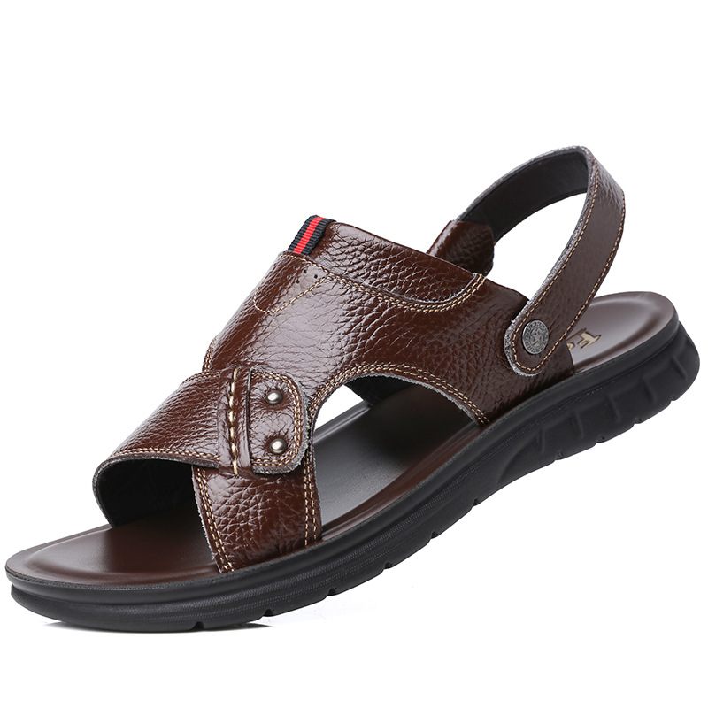 Heren Zomer Grote Maten Sandalen Strandschoenen Zacht Leren Maat 45 46 47 48 49