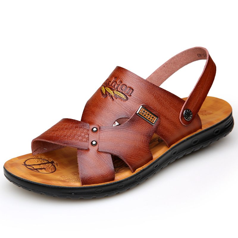 Herensandalen 2024 Zomer Nieuwe Trend Casual Strandschoenen Heren Antislip Pantoffels Voor Tweeërlei Gebruik