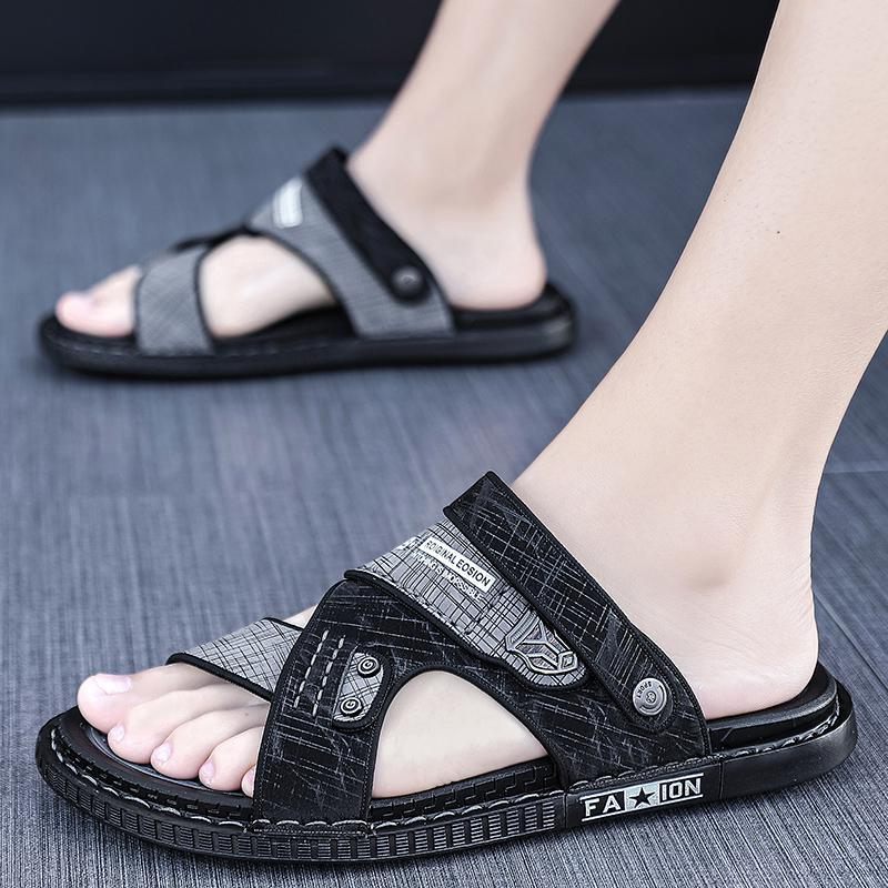 Herensandalen Voor Tweeërlei Gebruik Nieuwe Trendy Zomer Antislip Pantoffels Met Zachte Zolen Casual Sandalen Waterdicht