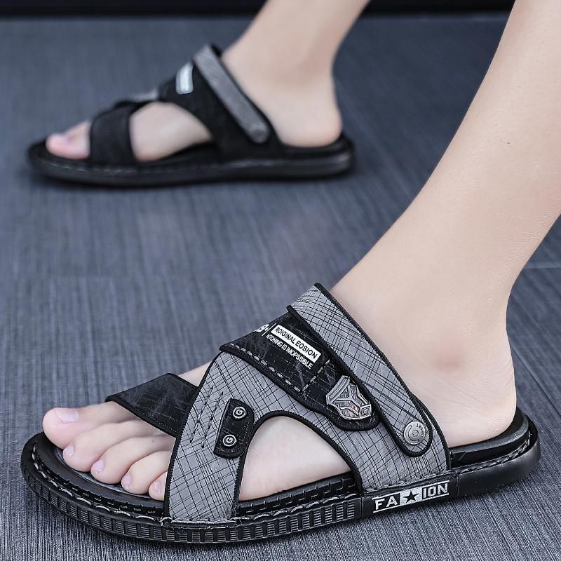 Herensandalen Voor Tweeërlei Gebruik Nieuwe Trendy Zomer Antislip Pantoffels Met Zachte Zolen Casual Sandalen Waterdicht