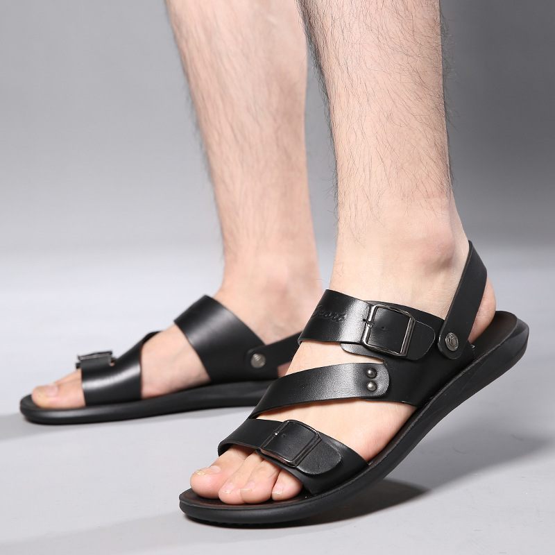 Koeienhuid Casual Mode Strandschoenen Platform Sandalen Heren Voor Tweeërlei Gebruik Pantoffels Schoenen