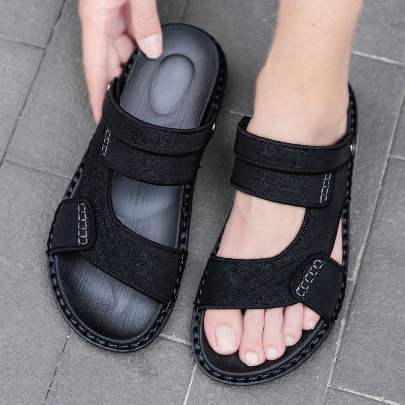 Leren Sandalen Heren Voor Tweeërlei Gebruik Nieuwe Zomer Antislip Slippers Met Zachte Zolen Casual