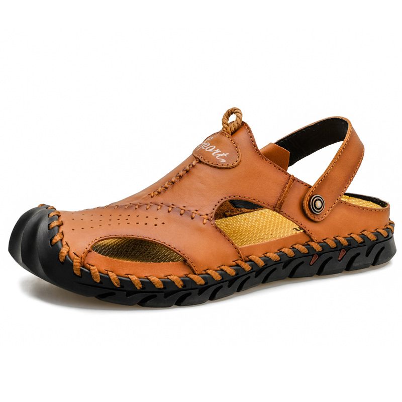 Sandalen Heren 2024 Casual Schoenen Zomer Outdoor Mode Leren Grote Herenschoenen