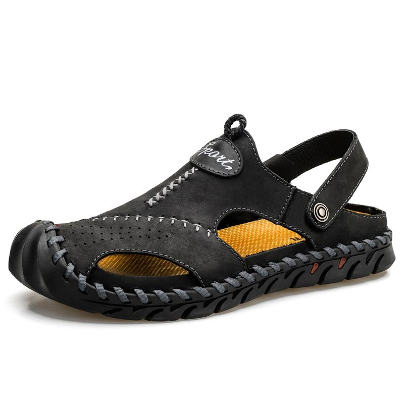 Sandalen Heren 2024 Casual Schoenen Zomer Outdoor Mode Leren Grote Herenschoenen