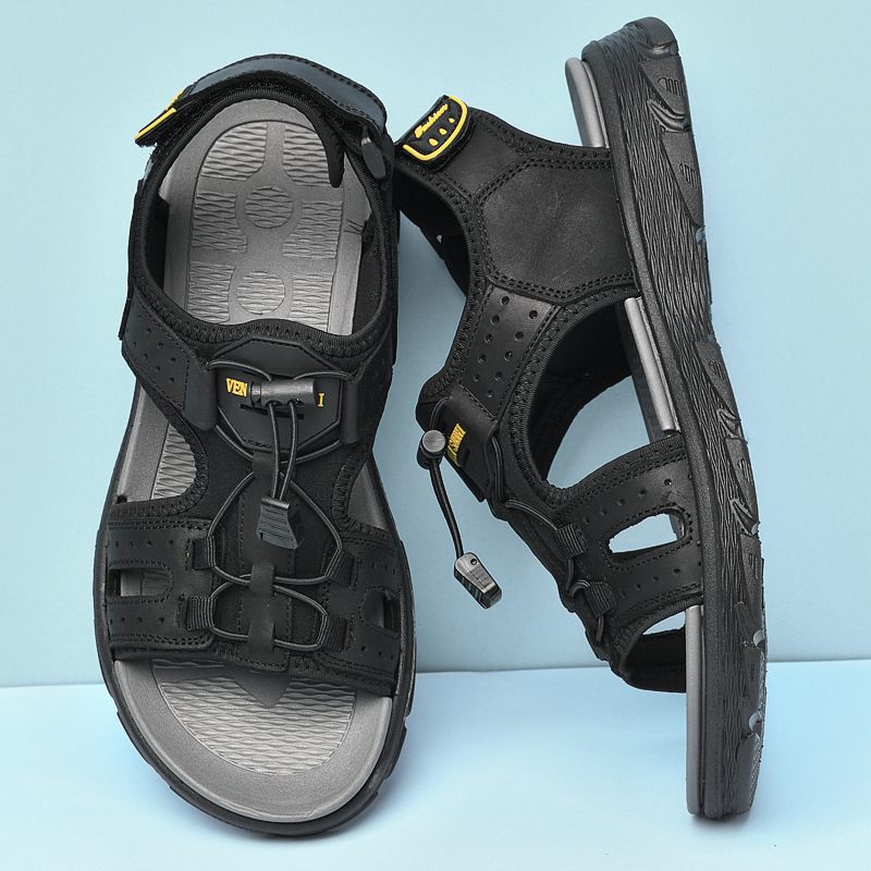 Sandalen Heren 2024 Zomer Outdoor Casual Pantoffels Strandschoenen Leren Grote Maat Herenschoenen Trend