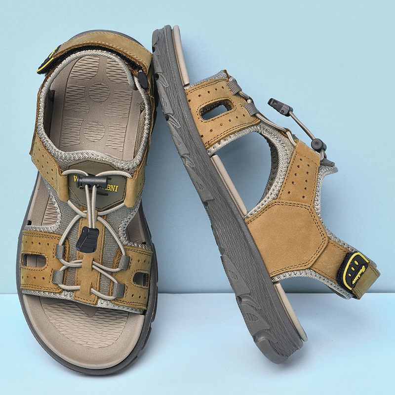 Sandalen Heren 2024 Zomer Outdoor Casual Pantoffels Strandschoenen Leren Grote Maat Herenschoenen Trend