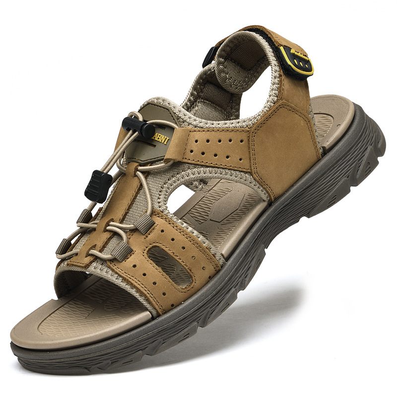 Sandalen Heren 2024 Zomer Outdoor Casual Pantoffels Strandschoenen Leren Grote Maat Herenschoenen Trend