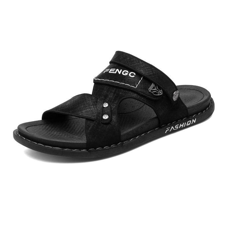 Sandalen Heren Zomer 2024 Nieuwe Strandschoenen Leren Herensandalen Ademende Slippers Schoenen Herenschoenen