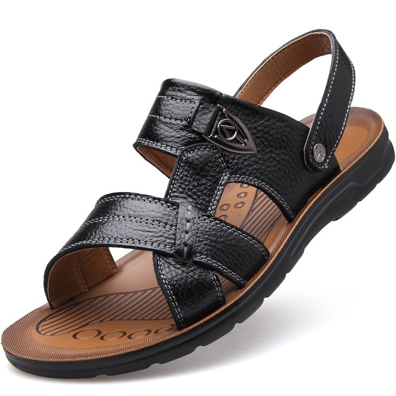 Zomer Grote Maat 45 46 47 48 49 50 Yards Mannen Strand Schoenen Leren Sandalen Slippers