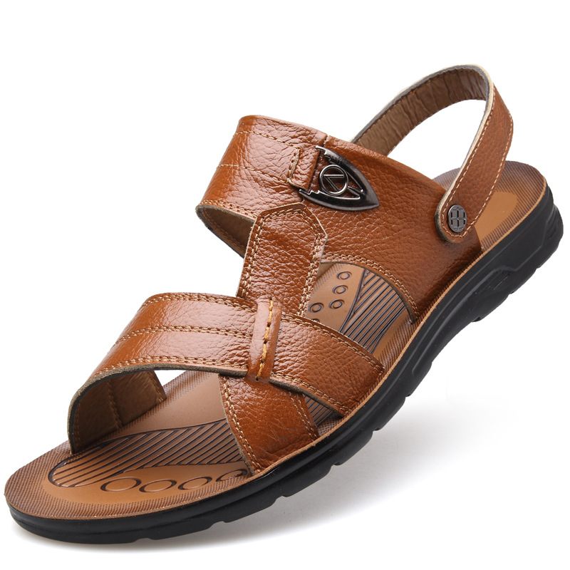 Zomer Grote Maat 45 46 47 48 49 50 Yards Mannen Strand Schoenen Leren Sandalen Slippers