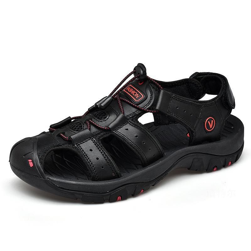 Zomer Herenschoenen Outdoor Strandschoenen Grote Maten Sandalen Baotou Klittenband Volwassen