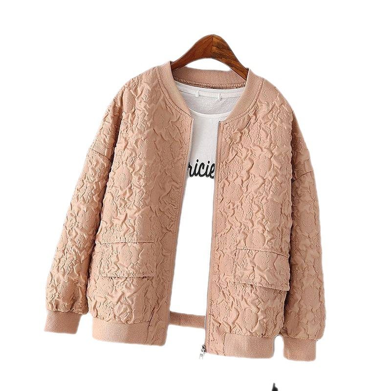 Dames Cropped Baseball Coat Loose Casual Jack Tops