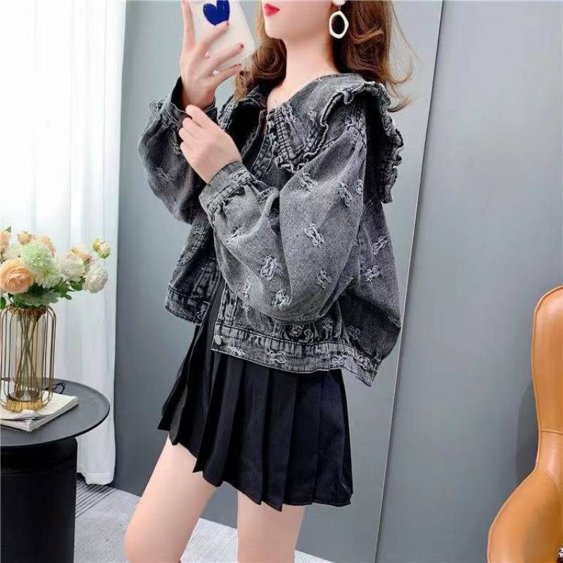 Doll Collar Jacket Dames 2024 Losse Casual Short