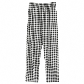 Dunne Pyjamabroek Geruite Broek Heren Losse Huisbroek