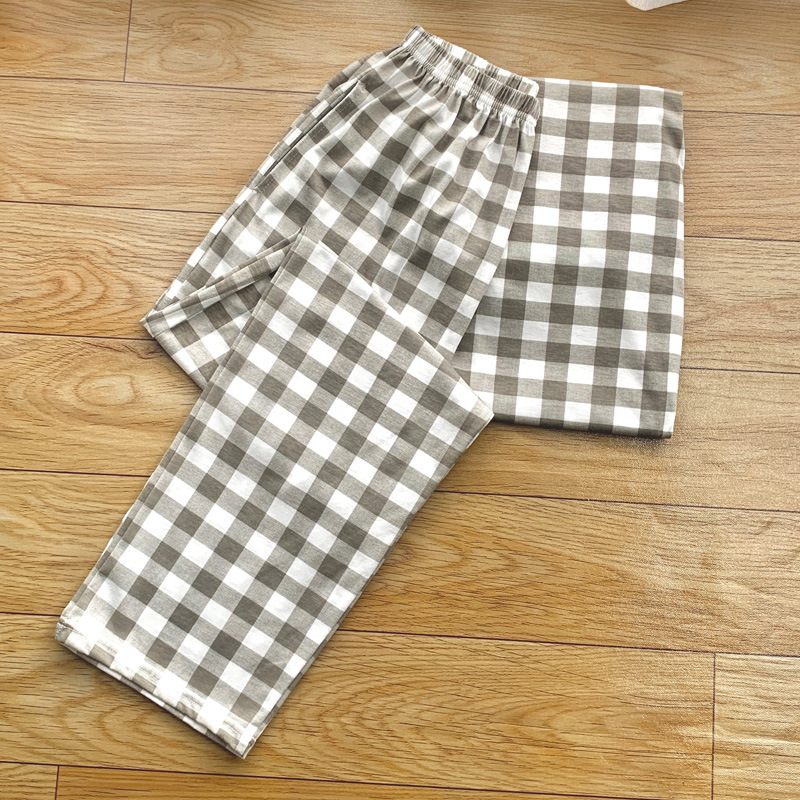 Dunne Pyjamabroek Geruite Broek Heren Losse Huisbroek