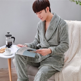 Flanellen Pyjama Dikke Grote Maten Nachtjapon Romper Set Homewear