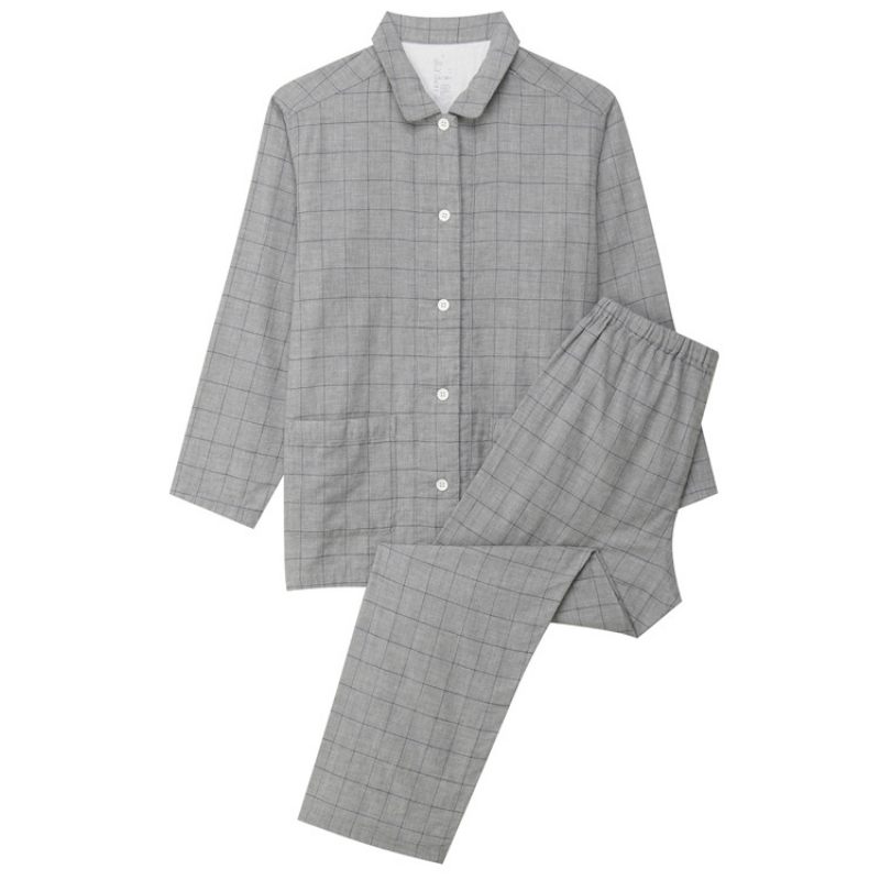 Heren Homewear Double Yarn Pyjama Katoen Plaid