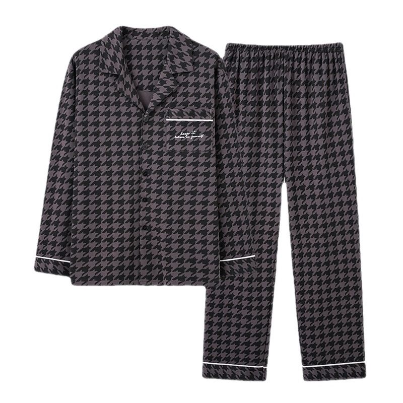 Heren Pyjama Katoen Lange Mouwen Trendy Homewear