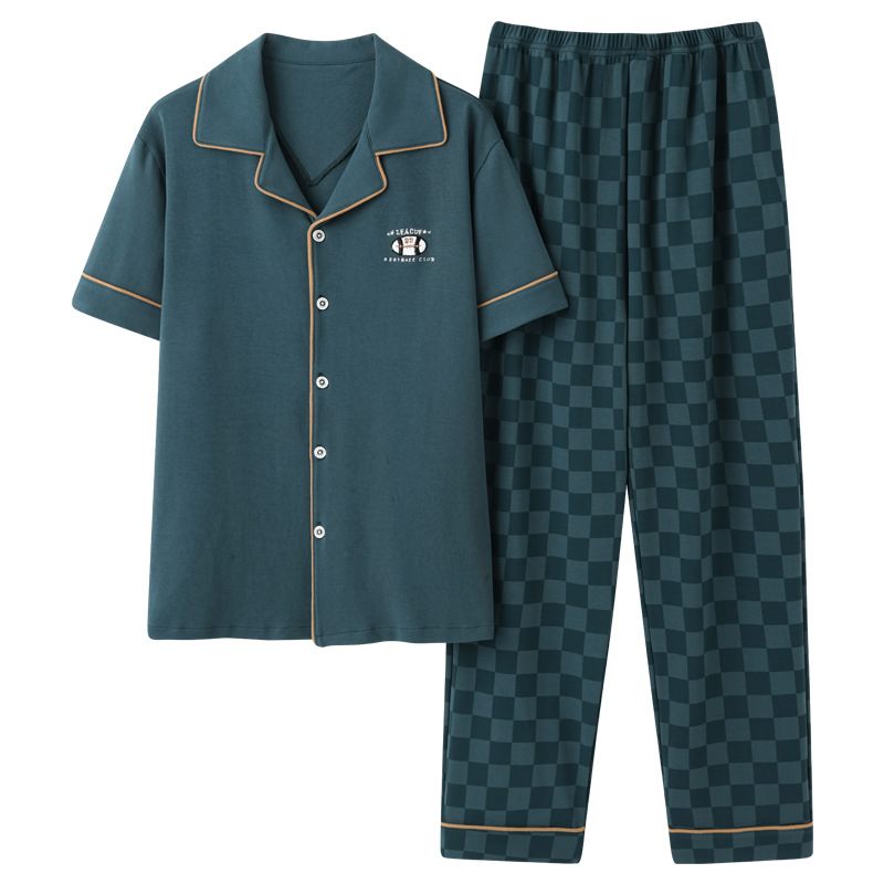 Herenpyjama Katoenen Broek Met Korte Mouwen Dunne Sectie Homewear-set Met Halve