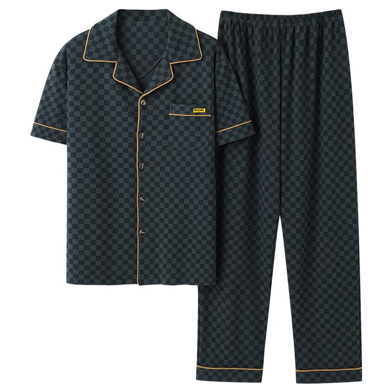 Herenpyjama Katoenen Broek Met Korte Mouwen Dunne Sectie Homewear-set Met Halve